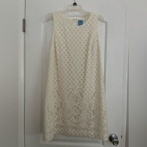 Cece White Lace Shift Dress